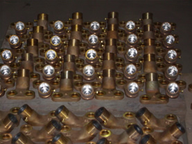 Tin plated bronze electrical contacts.